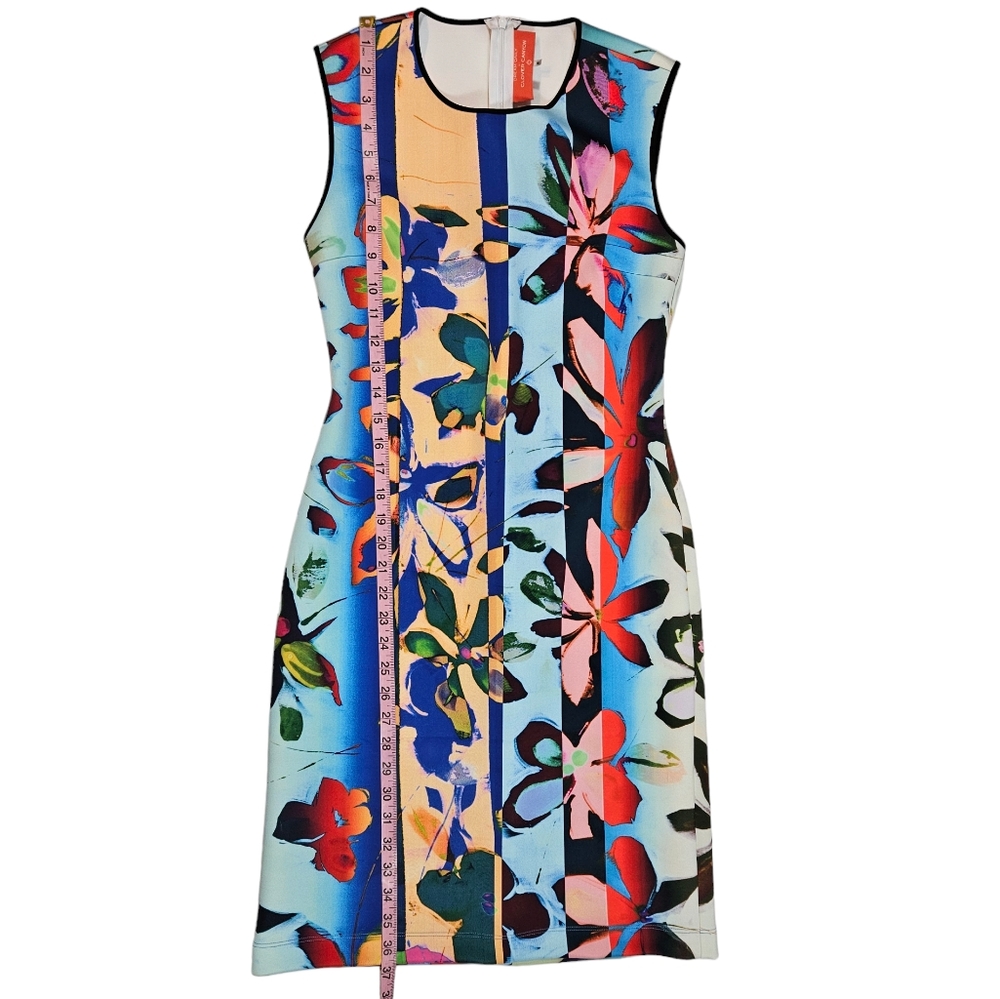 Clover Canyon Dream Daily Floral Print Scuba Sheath Dress Size Medium Stretchy - Picture 15 of 16
